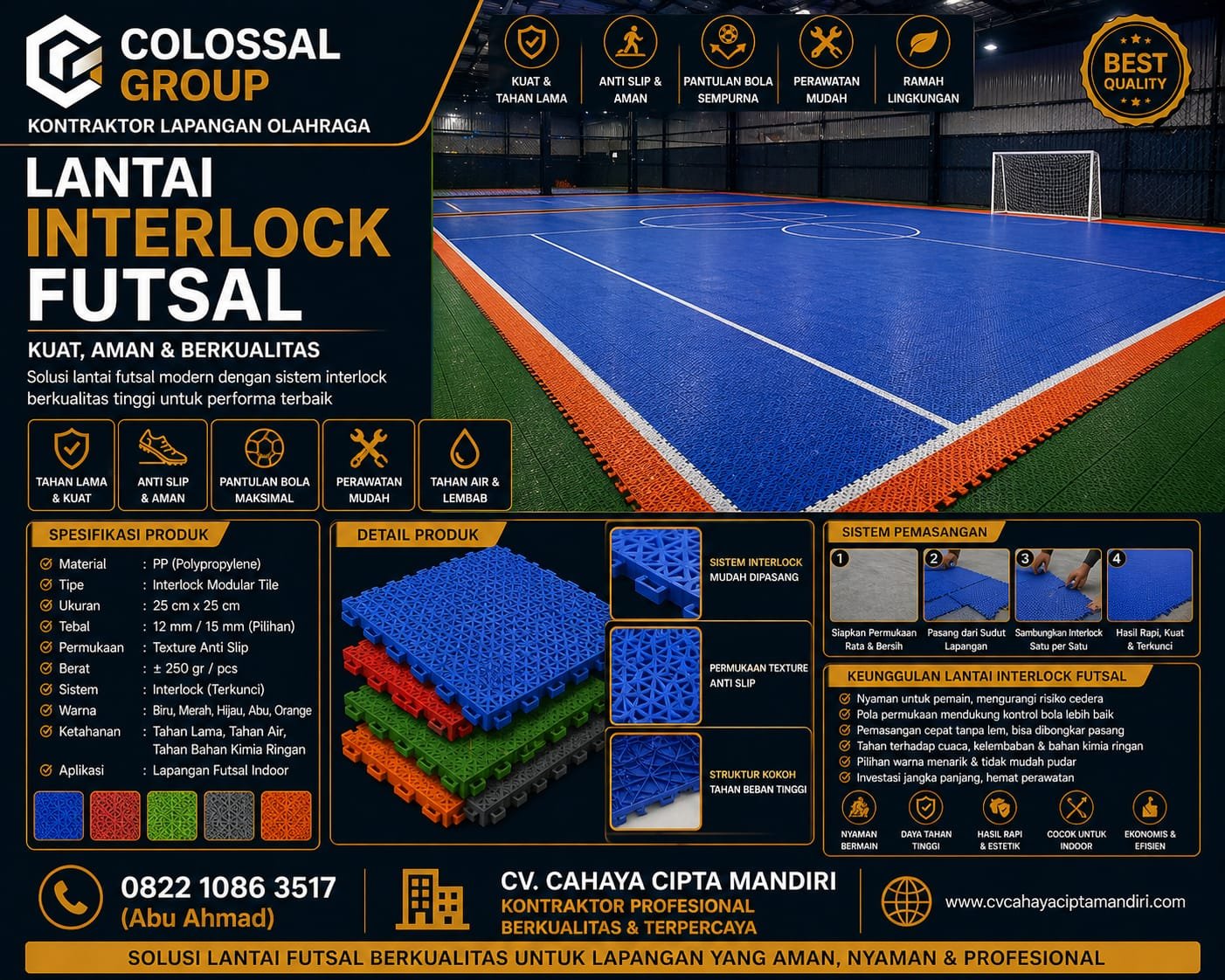 Konstruksi Lapangan Futsal Modern