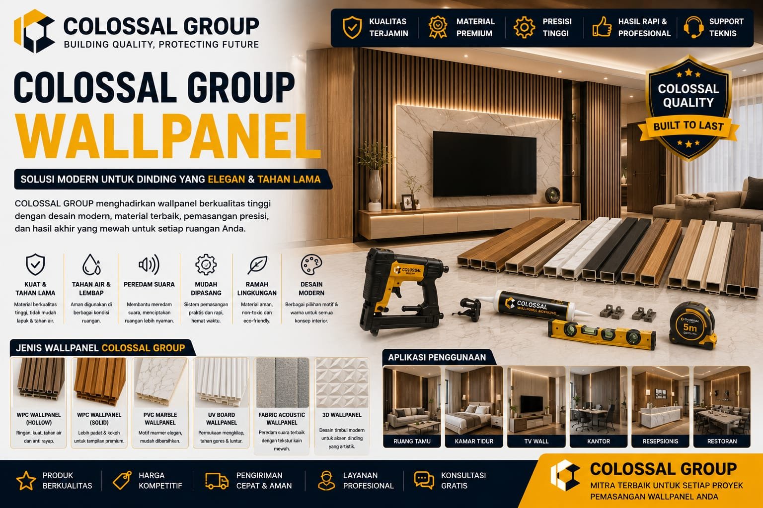 Jasa Pasang Wallpanel WPC Minimalis