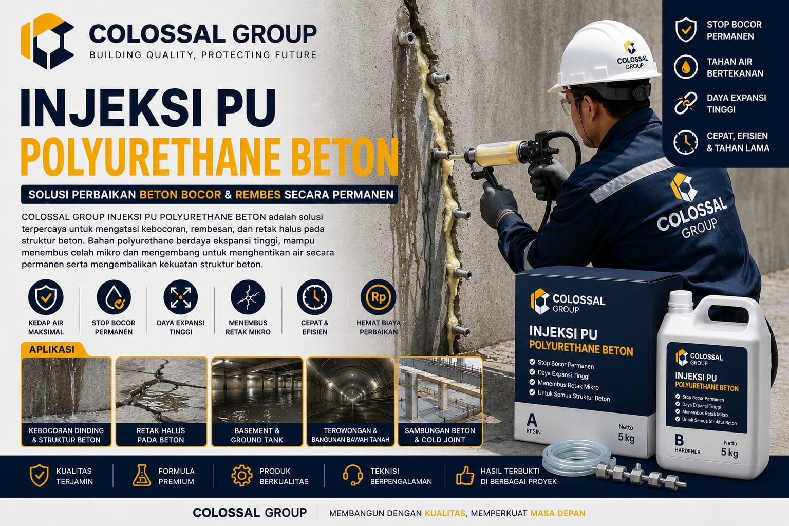 Injeksi Grouting Beton Basement