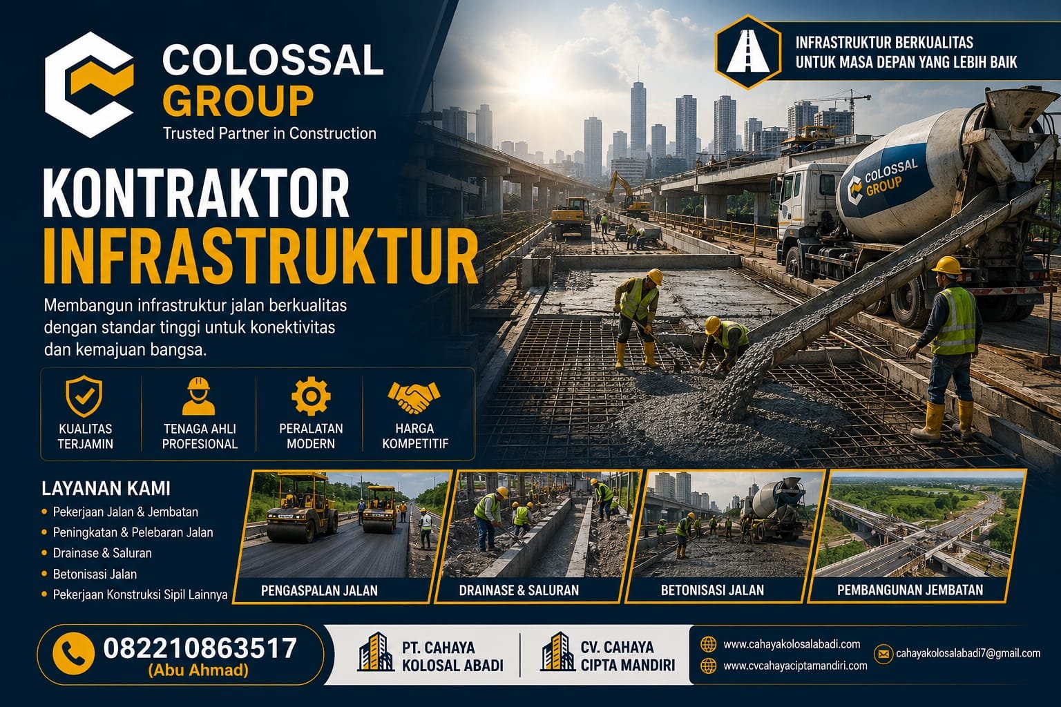 Jasa konstruksi infrastruktur Indramayu COLOSSAL GROUP